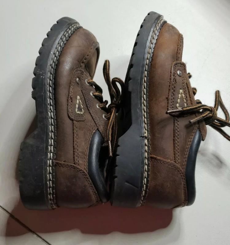 BUSTER BROWN Size 11.5 Youth Leather Brown Lace Up Kids Boots Ankle Shoes