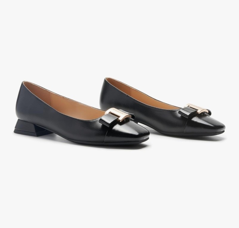 C.Paravano Women's Ballet Flats Shoes Square Toe Flats With Bowknot Size 8.5