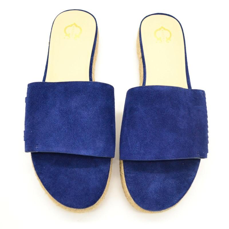 C Wonder Women Tabitha Espadrille Slide Sandals Sz 5.5M Navy Suede Cushion NEW