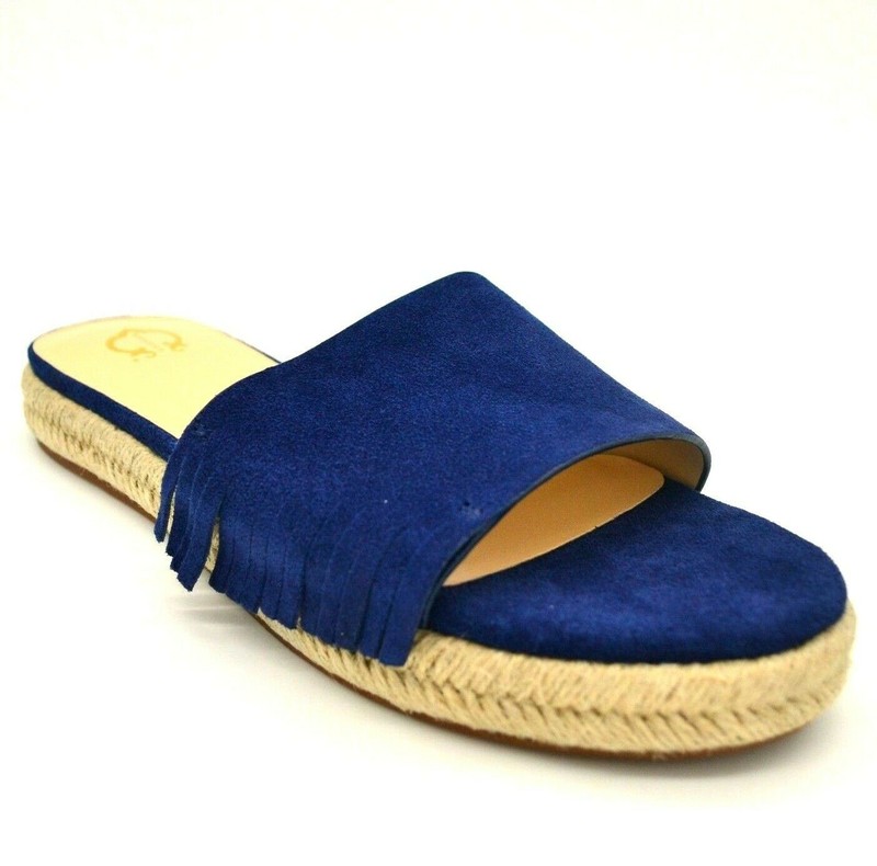 C Wonder Women Tabitha Espadrille Slide Sandals Sz 5.5M Navy Suede Cushion NEW
