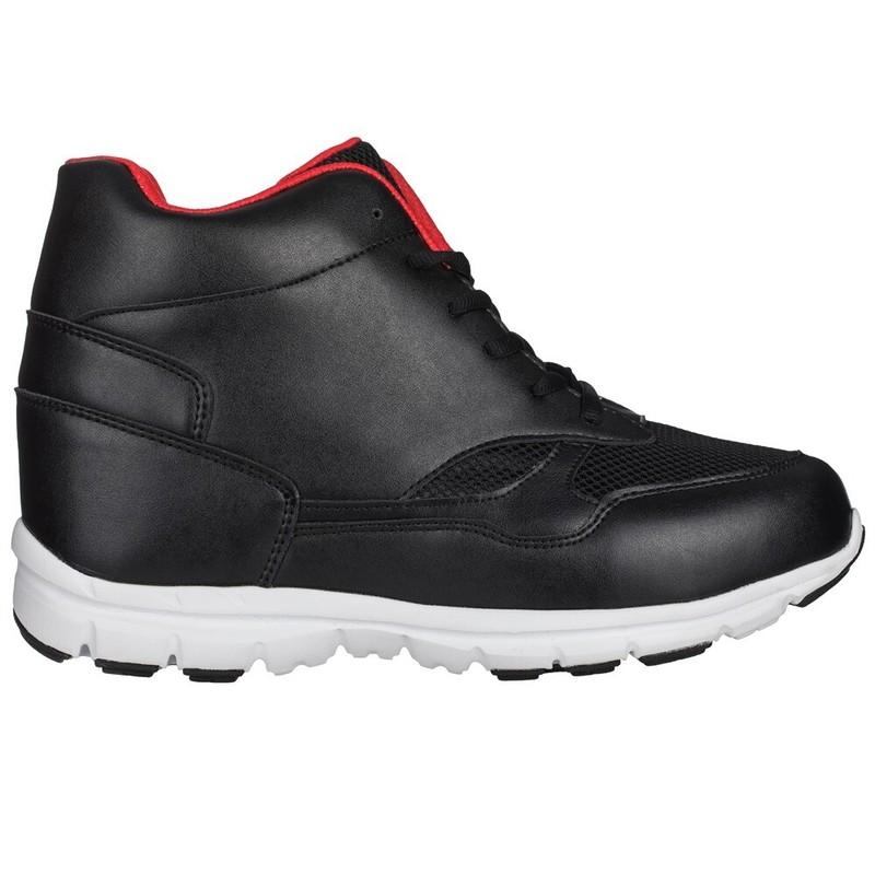 CALTO G3332 - 4 Inches Elevator Height Increase Black & Red Fashion Sneakers