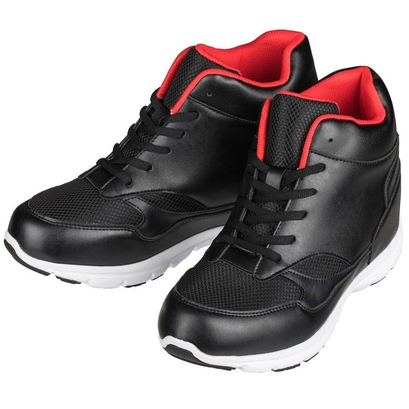 CALTO G3332 - 4 Inches Elevator Height Increase Black & Red Fashion Sneakers