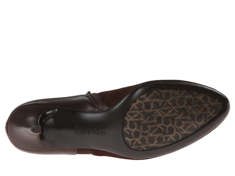 CALVIN KLEIN JEANINE BROWN SUGAR KID SUEDE PUMP WOMEN BOOTS MULTISIZE AS221