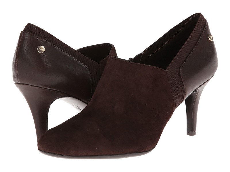 CALVIN KLEIN JEANINE BROWN SUGAR KID SUEDE PUMP WOMEN BOOTS MULTISIZE AS221