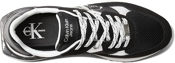 Calvin Klein Women’s Magalee Casual Logo Sneakers Black White Size 8M