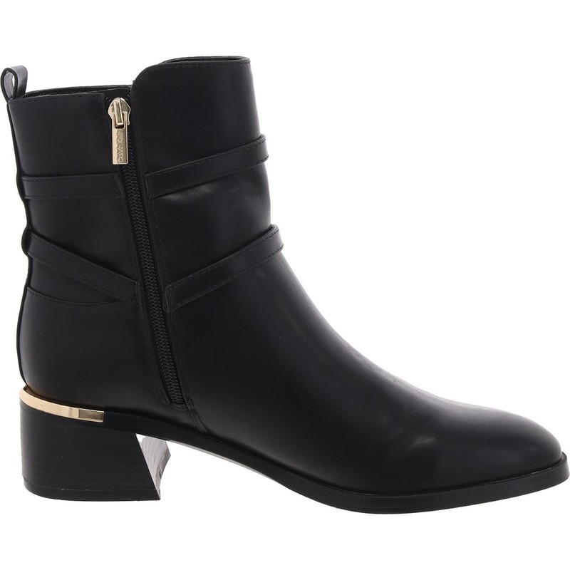 Calvin Klein Womens Jasen Black Zip Up Booties 7.5 Medium (B M) BHFO 3769