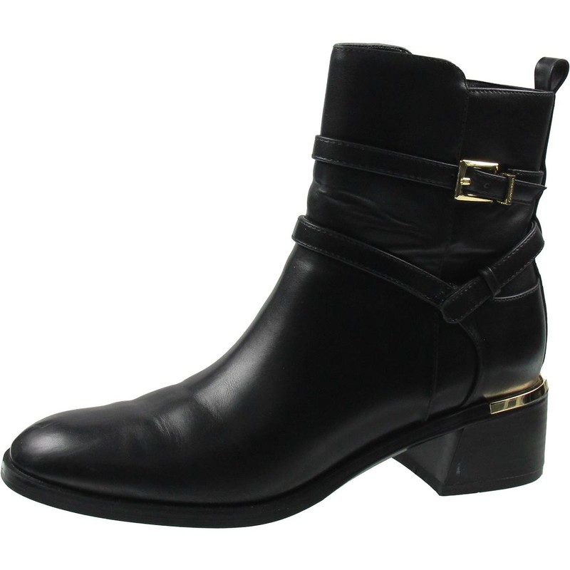 Calvin Klein Womens Jasen Black Zip Up Booties 7.5 Medium (B M) BHFO 3769