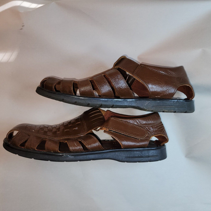 Calzado Ramses Brown Woven Leather Sandals Shoes Sz 11.5 BX-1