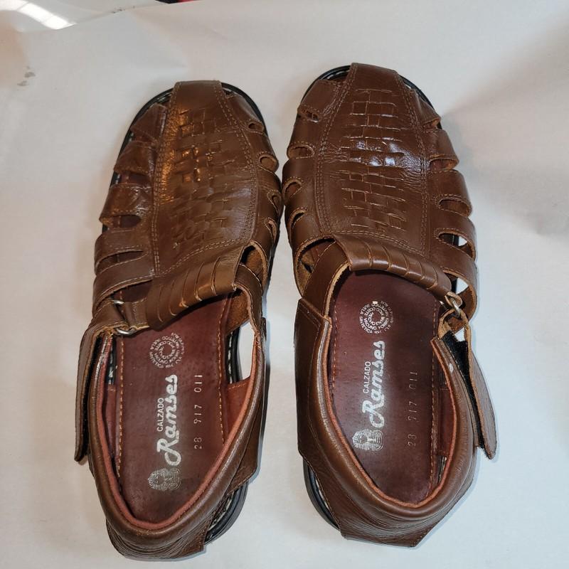 Calzado Ramses Brown Woven Leather Sandals Shoes Sz 11.5 BX-1