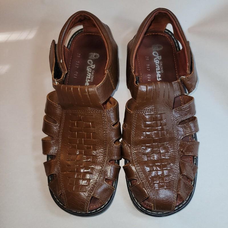 Calzado Ramses Brown Woven Leather Sandals Shoes sz 11.5 BX-1