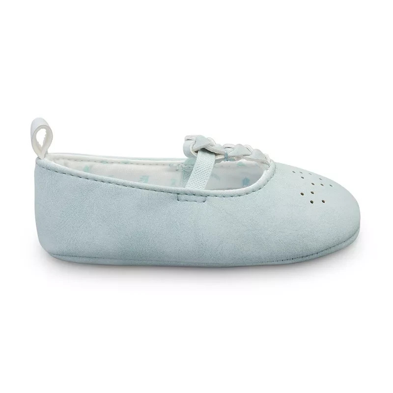 Carter’s 0–3M Baby Girl Shoes Blue Ballet Flats Braided Strap Soft Sole Cute