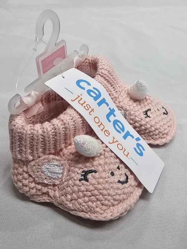 Carter's Baby Girls' Newborn Pink Unicorn Themed Knit Style 100 Cotton Booties