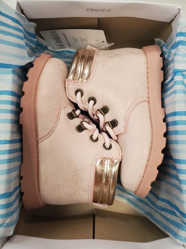 Carter's Bell2 Rose Gold Shimmer Lace-Up Boots *Toddler Girls Size 7* (F9B-3156)