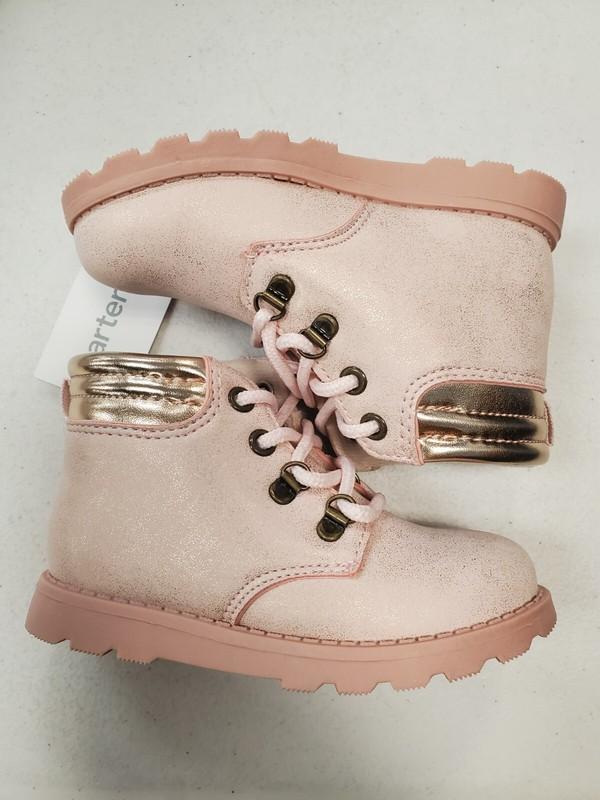 Carter's Bell2 Rose Gold Shimmer Lace-Up Boots *Toddler Girls Size 7* (F9B-3156)