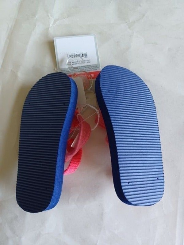 Carter's Girls Navy Blue/Pink Anchors Sandals W/Back Straps-5/6