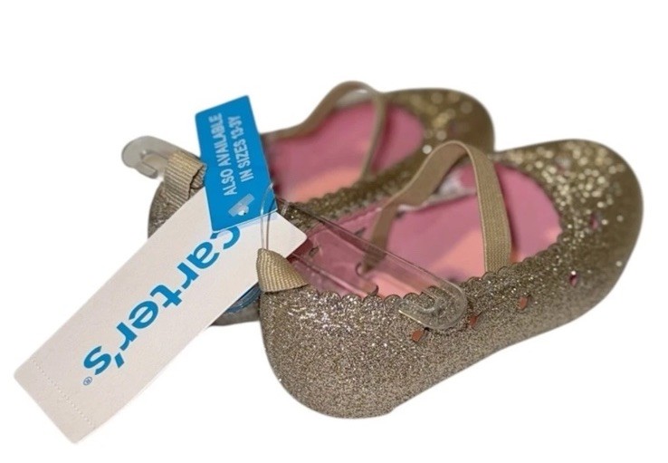 Carter's Gold Glitter Toddler Shoes Size 4