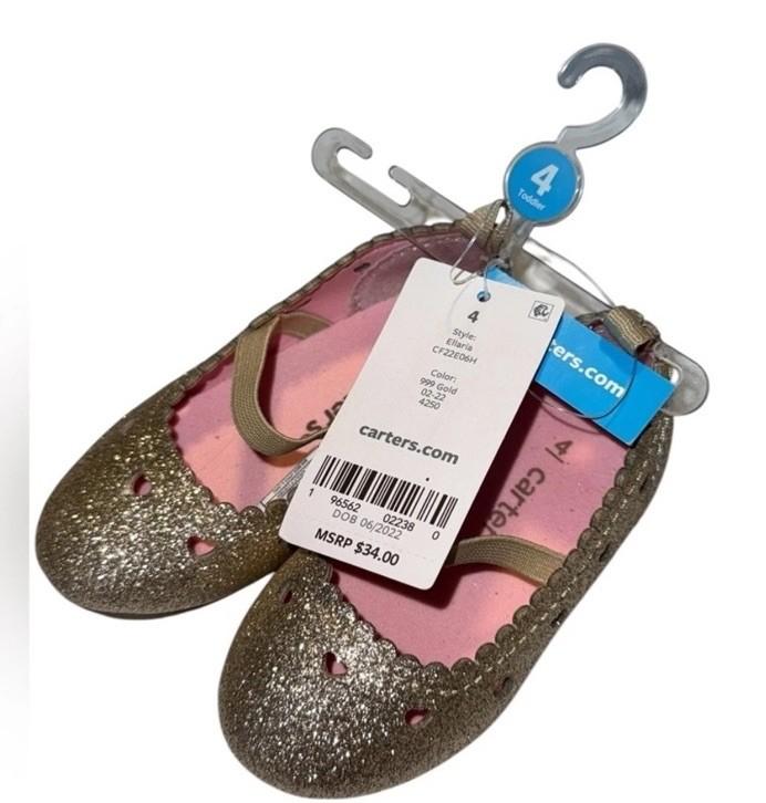 Carter's Gold Glitter Toddler Shoes size 4