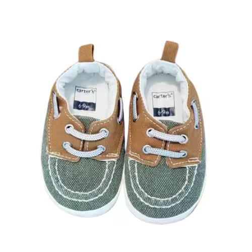 Carter's Infant Baby Boy Green Brown Slip On Shoes - 3-6 Months 6-9 Months NWT