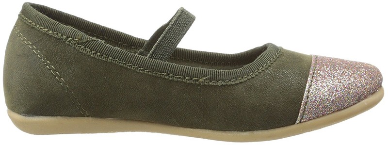 Carter's Mary Jane Shoe Ballet Flat Miranda Olive Glitter Toe Cap Toddler 5M NEW