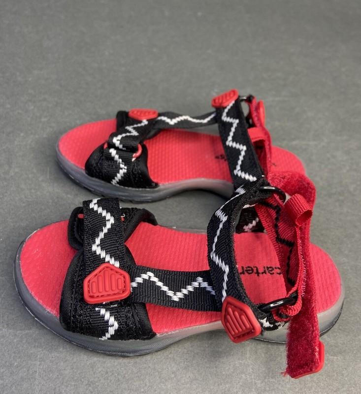 Carter's Red Black Fabric Strap Sandals Boy's Size 8