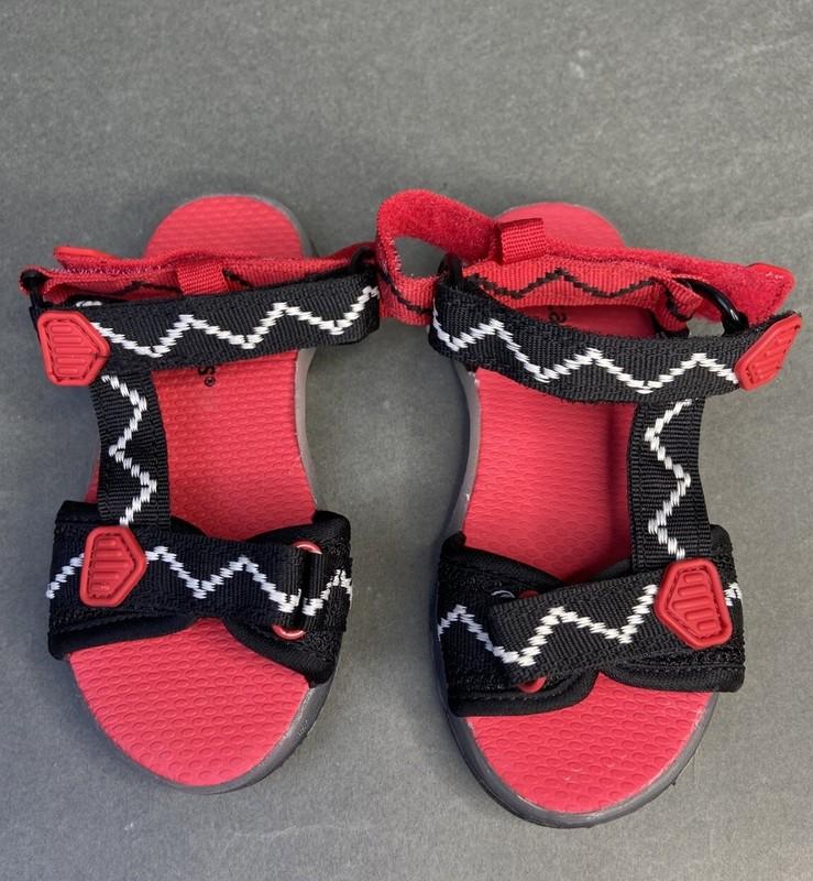 Carter's Red Black Fabric Strap Sandals Boy's Size 8