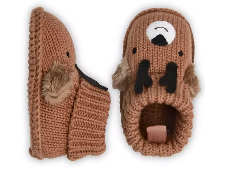 Carter's Reindeer Booties Unisex Newborn Baby Knit Brown Child Of Mine