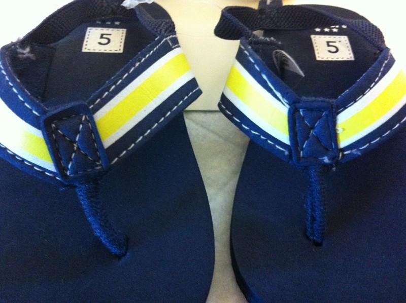 Carter's Sunglass & Flip Flop Set Navy Blue And Yellow Size 5 NWT