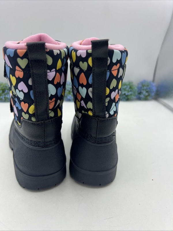 Carters Baby Girl Boots Toddlers Size 11M Navy Hearts Waterproof Winter Snow
