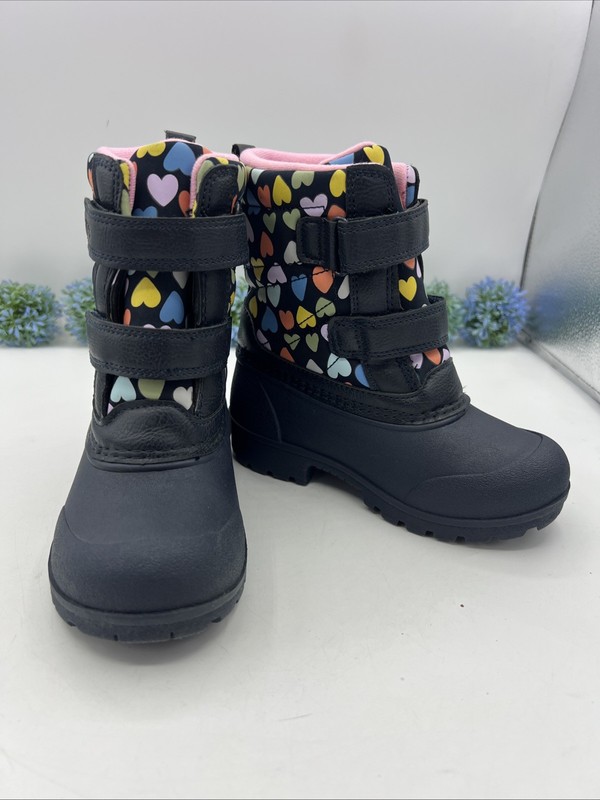 Carters Baby Girl Boots Toddlers Size 11M Navy Hearts Waterproof Winter Snow