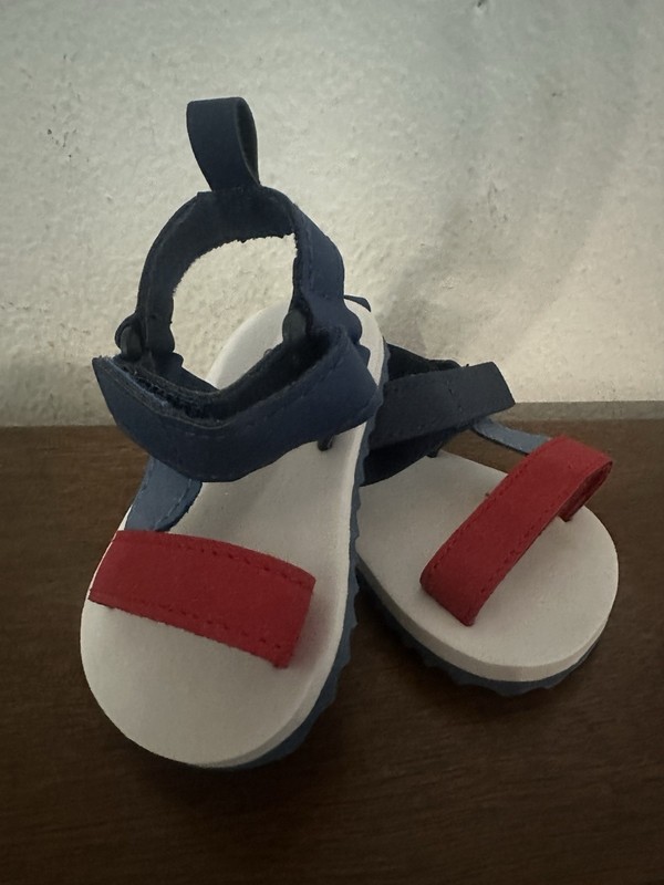 Carters infant baby sandals 0-3 months red white & blue strap sandals new
