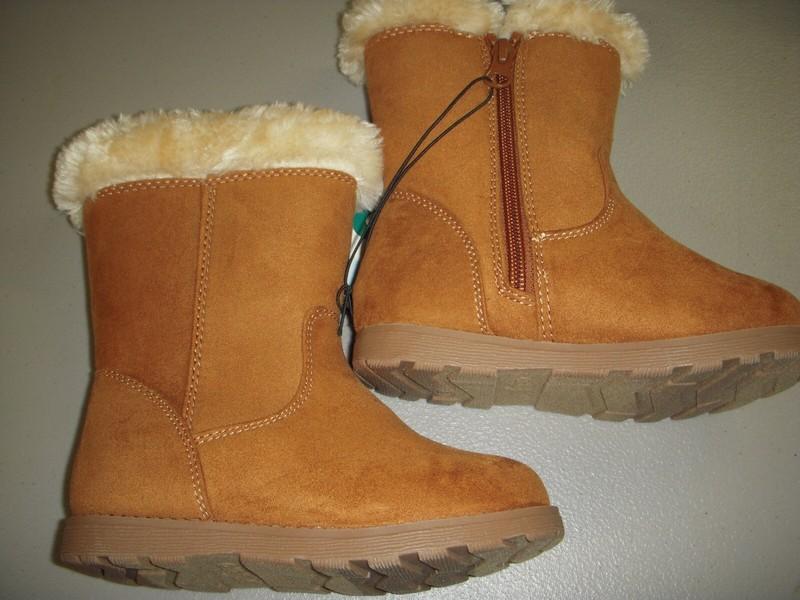 Cat And Jack Leah Toddler Girl's Shearling Style Zipper Slip-On Boots