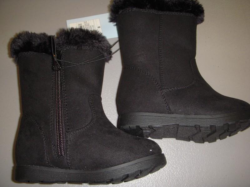 Cat And Jack Leah Toddler Girl's Shearling Style Zipper Slip-On Boots