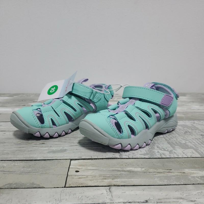 Cat & Jack Afton Hiking Sandals - Turquoise & Purple - Toddler Girl Shoe Size 10