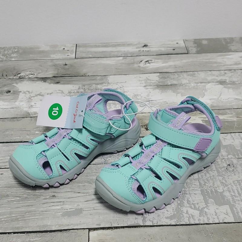 Cat & Jack Afton Hiking Sandals - Turquoise & Purple - Toddler Girl Shoe Size 10