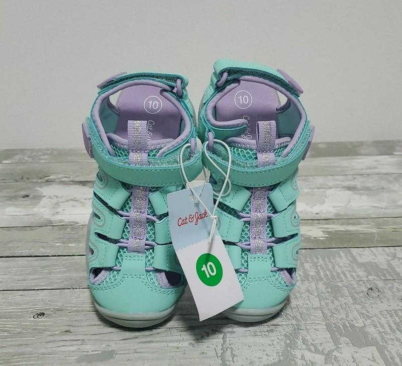 Cat & Jack Afton Hiking Sandals - Turquoise & Purple - Toddler Girl Shoe Size 10