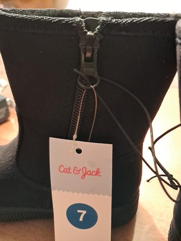 Cat & Jack Black Toddler Girl Boots Size 7