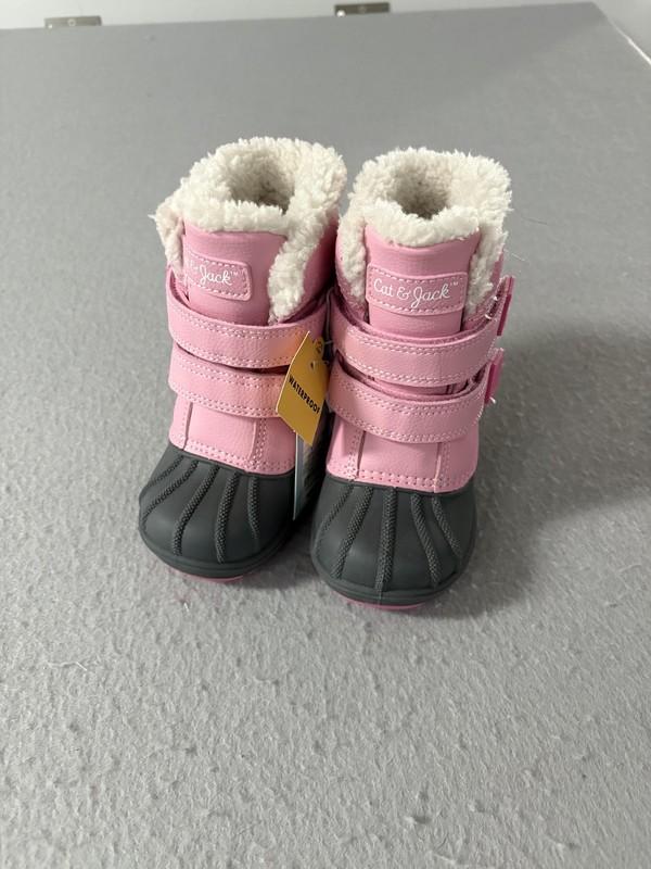 Cat & Jack Boots Girls Size 6 Pink Denver Waterproof Thermolite Faux Fur Lined