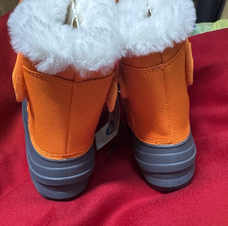 Cat & Jack Boots Toddlers Boys 12 Orange Frankie The Tiger Winter Cute Warm NEW