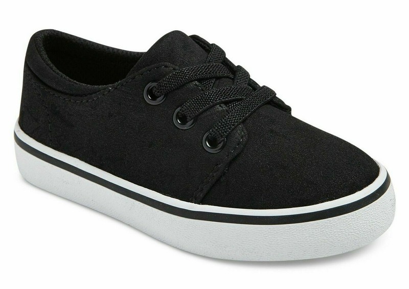 Cat & Jack Boys' Michael/Finn Black Canvas Casual Sneakers Brand New w Tags