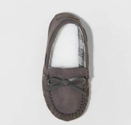 Cat & Jack Boys' Toddler Moccasin Slippers Sizes 5 6 9 10 or 12 Gray A5023
