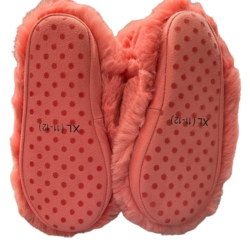 Cat & Jack Faux Fur Slippers For Girls Vibrant Pink Size XL 11/12