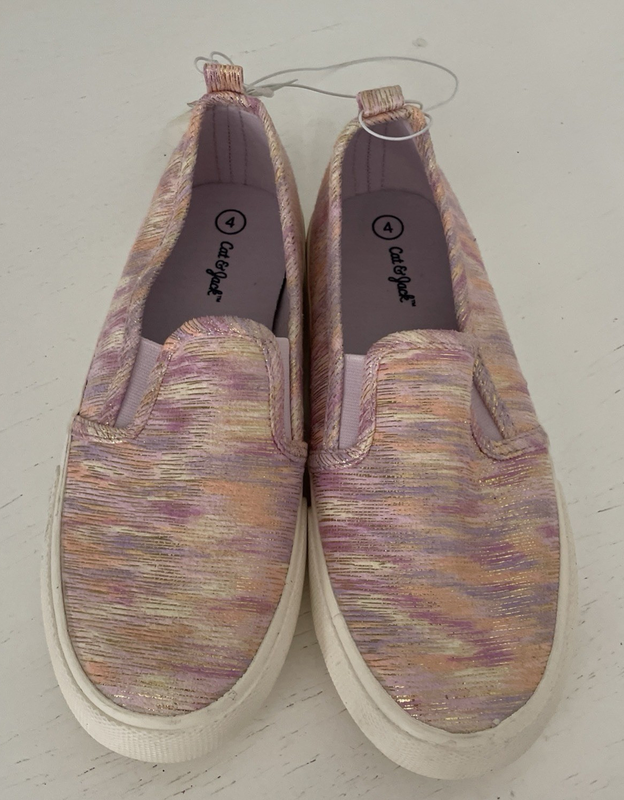 Cat & Jack - Girl's Shoes Canvas Slip On Pink Keagan Size 4 New