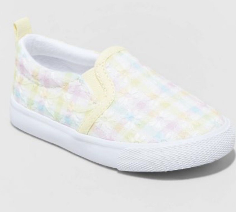Cat & Jack Girls Alexus Slip- On Sneakers Size 8 multicolored flowers Brand New