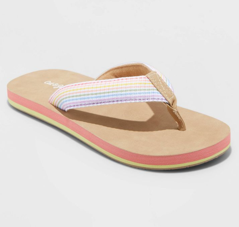 Cat & Jack Girls' Ava Slip-On Thong Sandals Size Small 13/1
