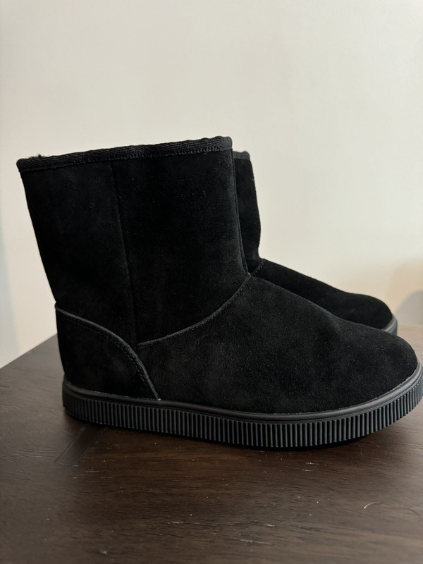 Cat & Jack Girls Holland Zipper Shearling Style Boots Black 2 Hannah NWT Winter