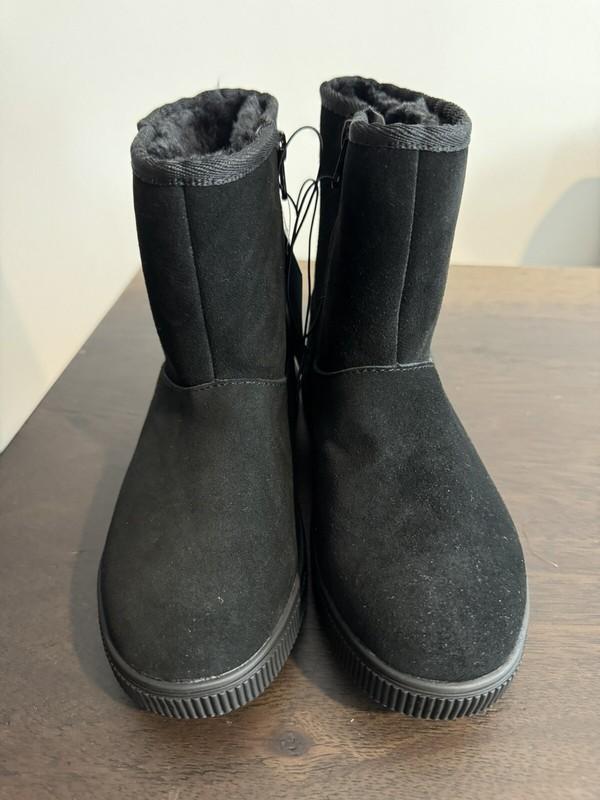 Cat & Jack Girls Holland Zipper Shearling Style Boots Black 2 Hannah NWT Winter
