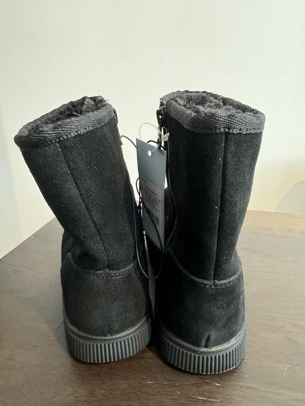 Cat & Jack Girls Holland Zipper Shearling Style Boots Black 2 Hannah NWT Winter