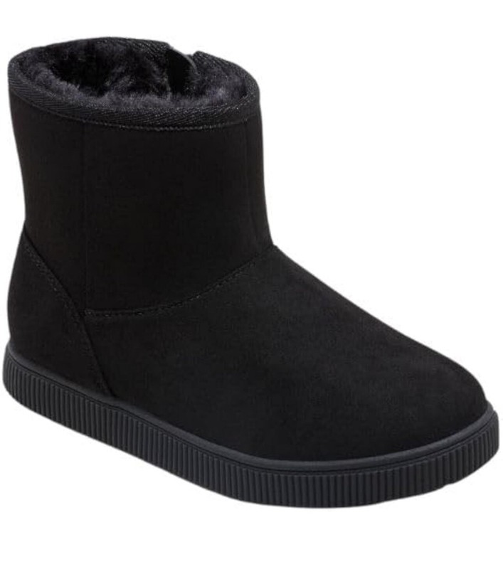 Cat & Jack Girls Holland Zipper Shearling Style Boots Black 2 Hannah NWT Winter