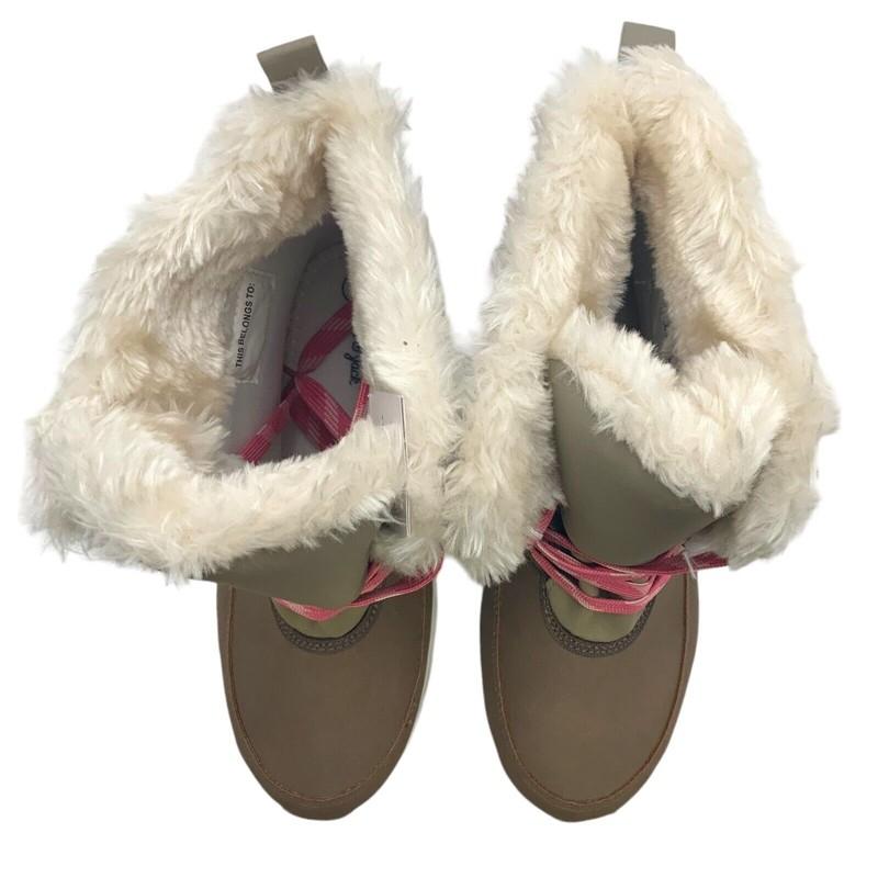 Cat & Jack Girls' Kasey Faux Fur Thermolite Winter Boots Tan US Big Kids Size 4