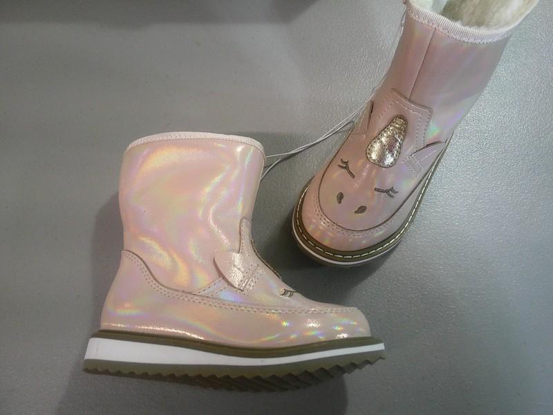 Cat & Jack Isla Toddler Girls' Faux Fur Lined Zip-Up Unicorn Boots - Light Pink